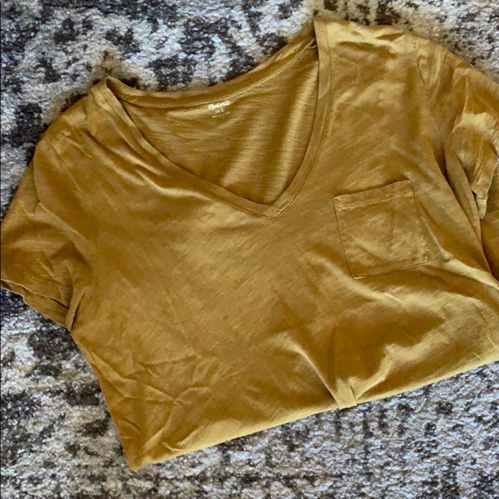 Madewell mustard pocket tee